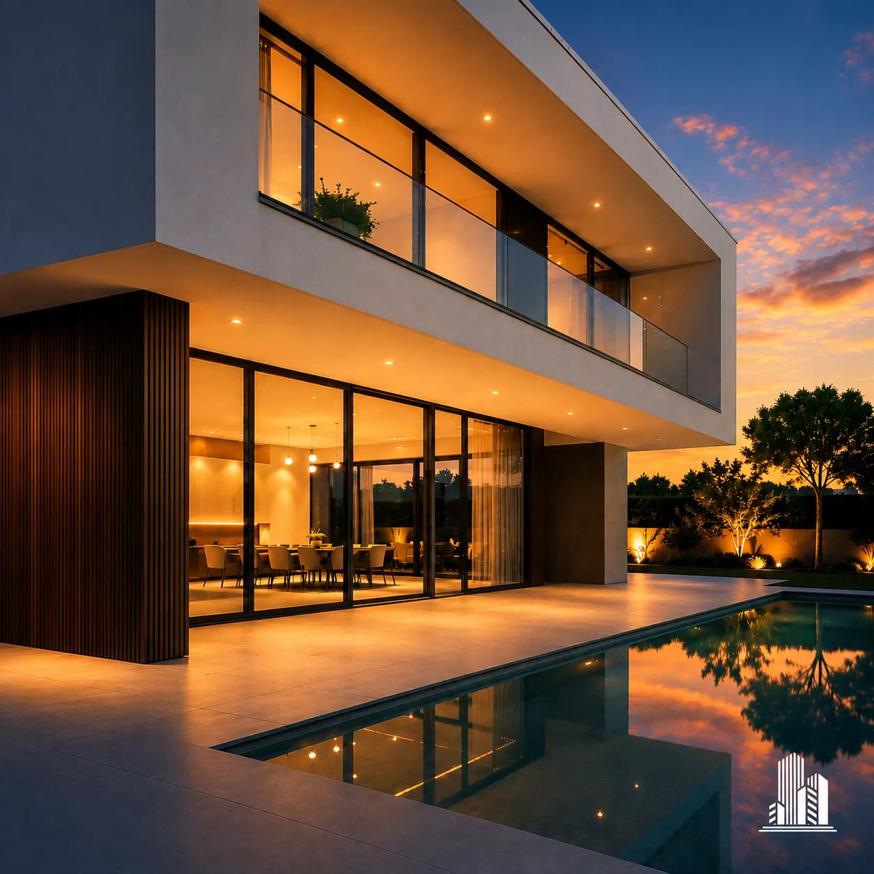 Modern apartment building and residential exterior